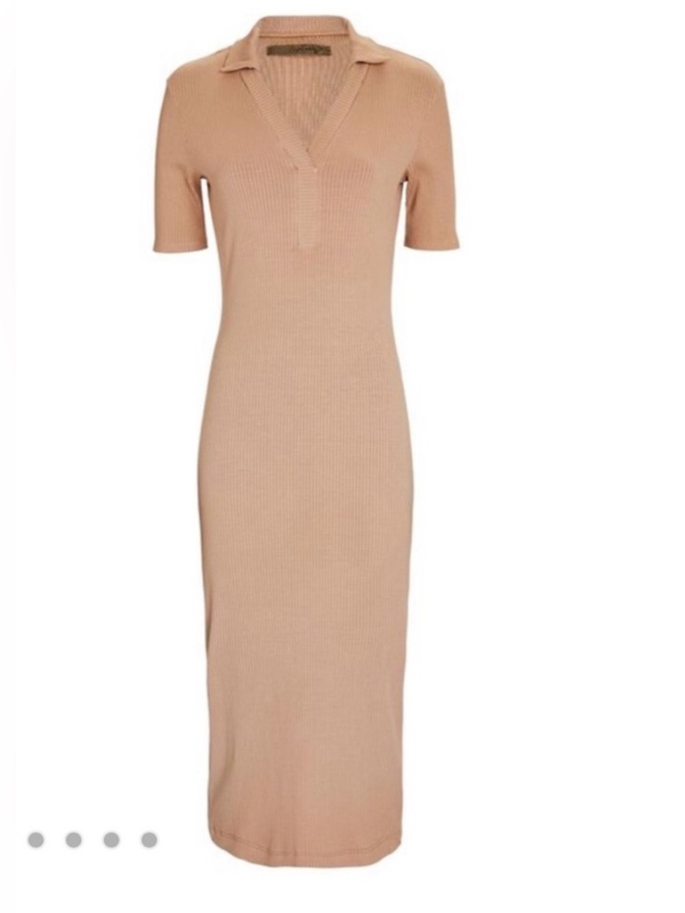 Enza Costa ribbed knit midi polo dress